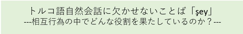 トルコ語自然会話に欠かせないことば「şey」