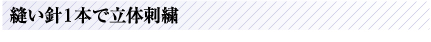 縫い針１本で立体刺繍